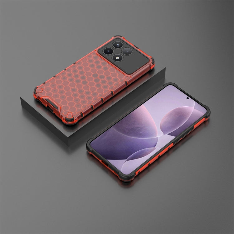 For Xiaomi Poco X6 Pro Shockproof Honeycomb Phone Case(Red) - Xiaomi Cases by buy2fix | Online Shopping UK | buy2fix