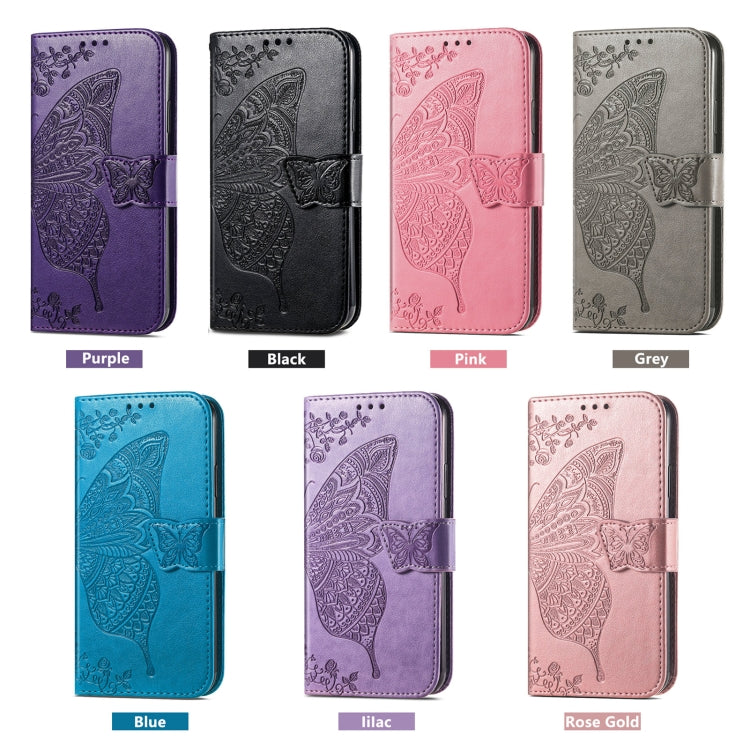 For Ulefone Note 15 Butterfly Love Flower Embossed Leather Phone Case(Lavender) - Ulefone Cases by buy2fix | Online Shopping UK | buy2fix