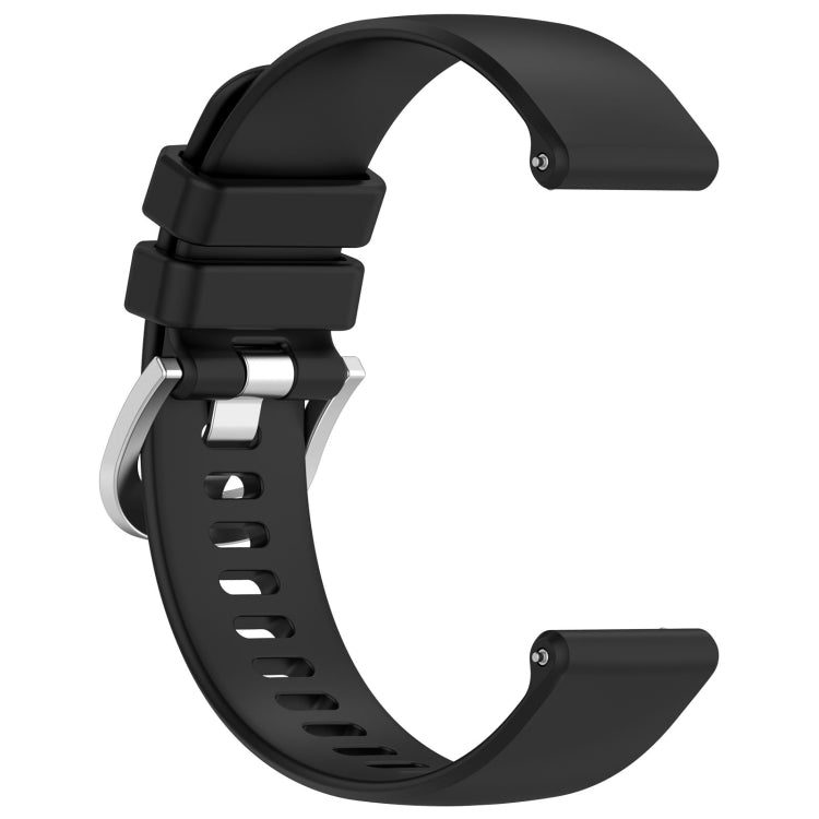 For Garmin Venu 3S Liquid Glossy Silver Buckle Silicone Watch Band(Black) - Watch Bands by buy2fix | Online Shopping UK | buy2fix