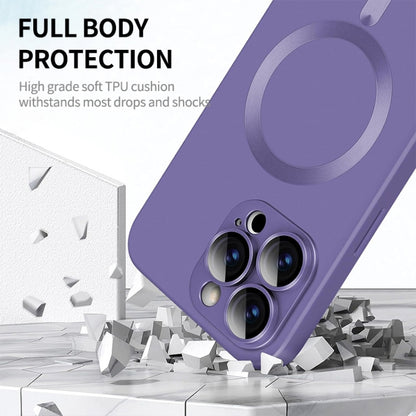 For iPhone 16 ENKAY MagSafe Matte TPU Phone Case with Lens Film(Purple) - iPhone 16 Cases by ENKAY | Online Shopping UK | buy2fix