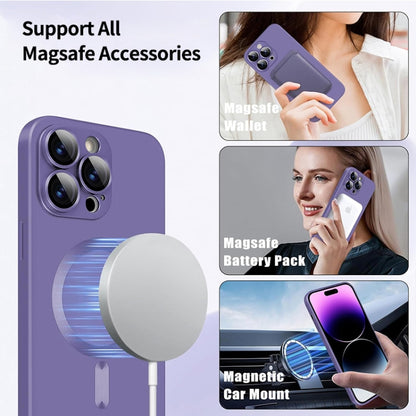 For iPhone 16 ENKAY MagSafe Matte TPU Phone Case with Lens Film(Purple) - iPhone 16 Cases by ENKAY | Online Shopping UK | buy2fix