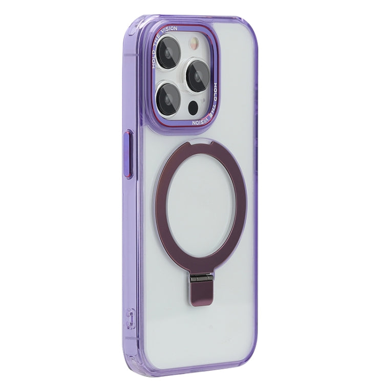 For iPhone 13 Pro Max Starlink Stand Clear Magsafe Phone Case(Purple) - iPhone 13 Pro Max Cases by buy2fix | Online Shopping UK | buy2fix