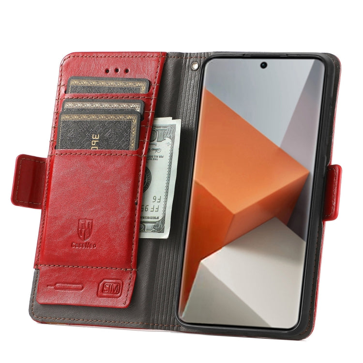 For Xiaomi Redmi Note 13 Pro+ CaseNeo Splicing Dual Magnetic Buckle Leather Phone Case(Red) - Note 13 Pro+ Cases by buy2fix | Online Shopping UK | buy2fix