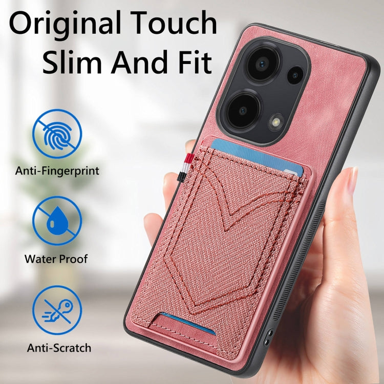 For Xiaomi Redmi Note 13 Pro 4G Denim Texture Leather Skin Phone Case with Card Slot(Blue) - Note 13 Pro Cases by buy2fix | Online Shopping UK | buy2fix