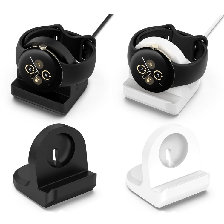 For Google Pixel Watch 2 Smart Watch Silicone Charging Bracket with Charger(Black) - Other by buy2fix | Online Shopping UK | buy2fix