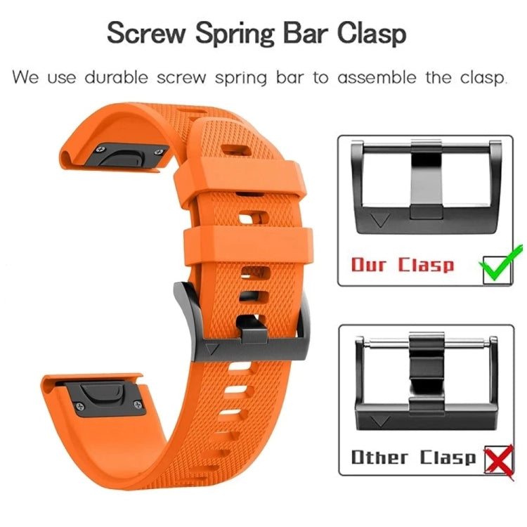 For Garmin MARQ Captain Gen 2 22mm Quick Release Silicone Watch Band(Orange) - Watch Bands by buy2fix | Online Shopping UK | buy2fix
