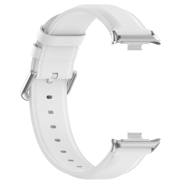 For Xiaomi Mi Band 8 Pro Round Tail Top Layer Leather Watch Band(White) - Watch Bands by buy2fix | Online Shopping UK | buy2fix