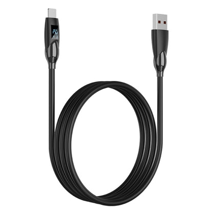 ENKAY 2.4A USB to 8 Pin Fast Charging Data Silicone Cable with LED Display, Length:1m(Black) - Normal Style Cable by ENKAY | Online Shopping UK | buy2fix