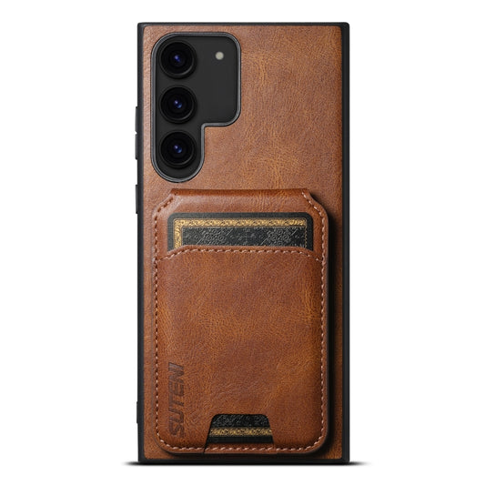 For Samsung Galaxy S24+ 5G Suteni H02 Leather Wallet Stand Back Phone Case(Brown) - Galaxy S24+ 5G Cases by Suteni | Online Shopping UK | buy2fix