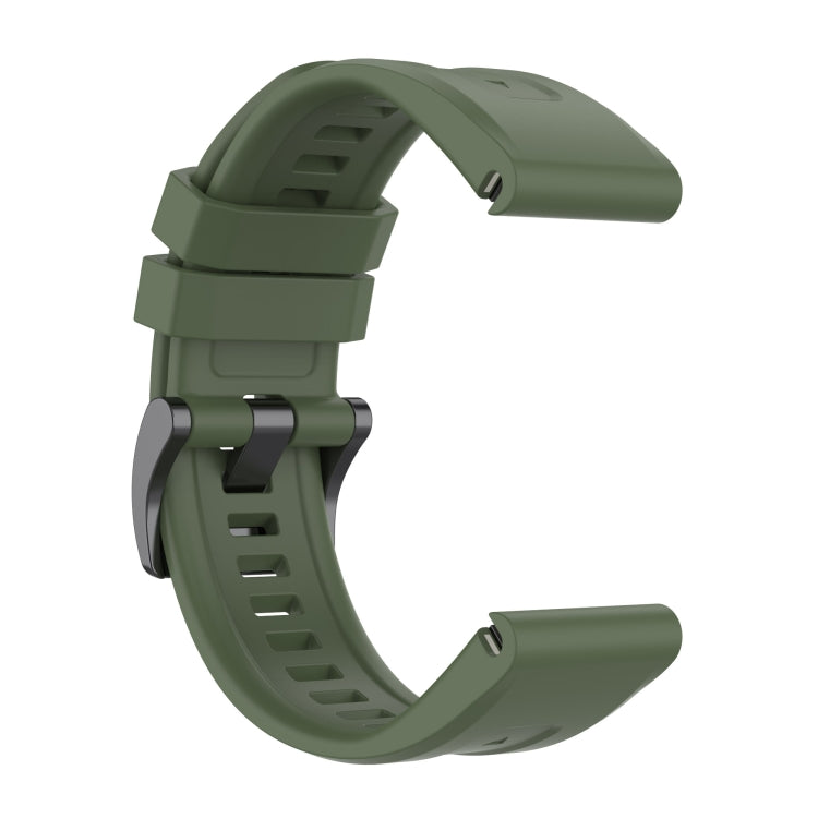 For Garmin Epix Gen2 / Epix Pro Gen2 47mm Solid Color Black Buckle Silicone Quick Release Watch Band(Dark Green) - Watch Bands by buy2fix | Online Shopping UK | buy2fix