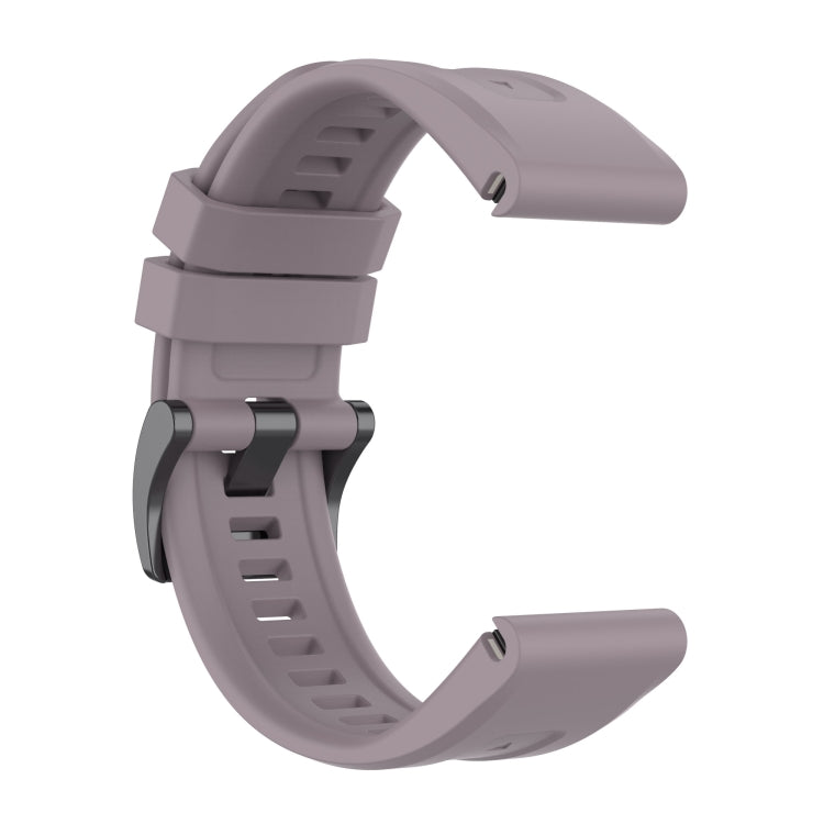 For Garmin Fenix 5 / Fenix 5 Plus Solid Color Black Buckle Silicone Quick Release Watch Band(Purple) - Watch Bands by buy2fix | Online Shopping UK | buy2fix