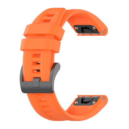 For Garmin Forerunner 965 / 955 / 945 / 935 Solid Color Black Buckle Silicone Quick Release Watch Band(Orange) - Watch Bands by buy2fix | Online Shopping UK | buy2fix