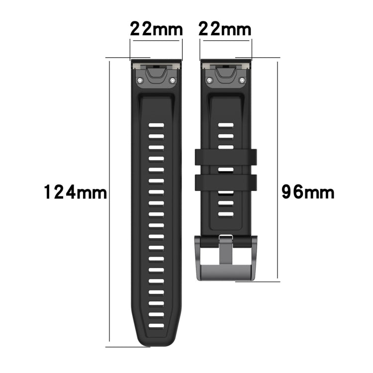 For Garmin Epix Gen2 / Epix Pro Gen2 47mm Solid Color Black Buckle Silicone Quick Release Watch Band(Orange) - Watch Bands by buy2fix | Online Shopping UK | buy2fix