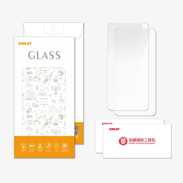 For OPPO A2 2pcs ENKAY 9H Big Arc Edge High Aluminum-silicon Tempered Glass Film - OPPO Tempered Glass by ENKAY | Online Shopping UK | buy2fix