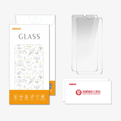 For OPPO A18 / A38 2pcs ENKAY 9H Big Arc Edge High Aluminum-silicon Tempered Glass Film - A18 Tempered Glass by ENKAY | Online Shopping UK | buy2fix