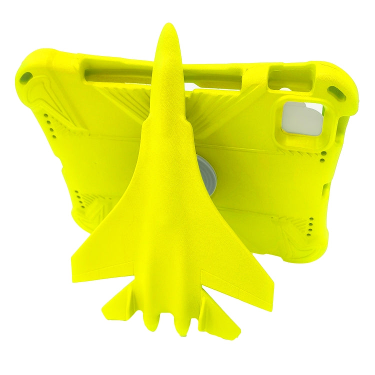 For iPad Pro 11 2024 360 Rotation Aircraft Holder EVA Shockproof Tablet Case(Yellow) - iPad Pro 11 2024 Cases by buy2fix | Online Shopping UK | buy2fix