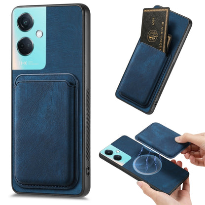 For OPPO K11 5G Retro Leather Card Bag Magnetic Phone Case(Blue) - OPPO Cases by buy2fix | Online Shopping UK | buy2fix