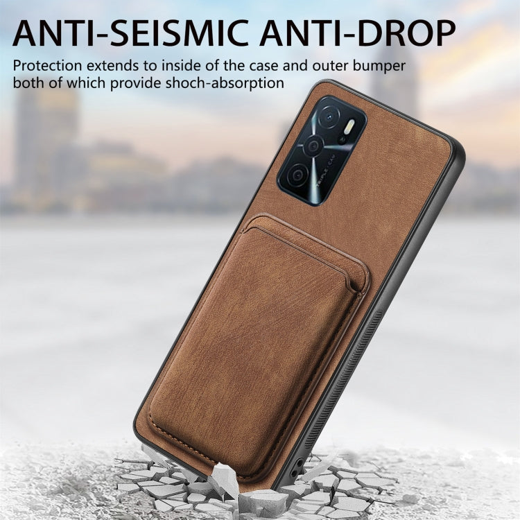 For OPPO Reno10 Pro+ Retro Leather Card Bag Magnetic Phone Case(Brown) - OPPO Cases by buy2fix | Online Shopping UK | buy2fix