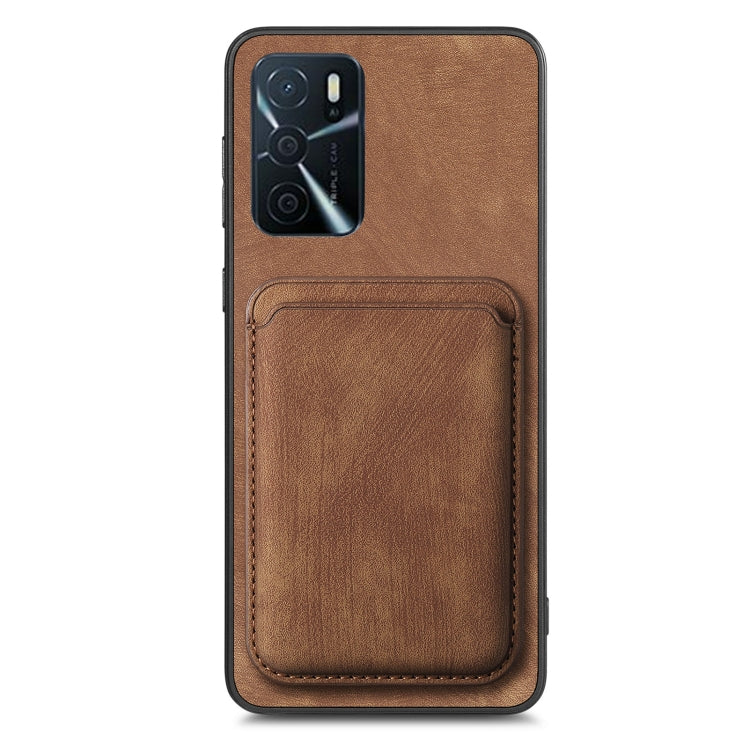 For OPPO A5 Retro Leather Card Bag Magnetic Phone Case(Brown) - OPPO Cases by buy2fix | Online Shopping UK | buy2fix