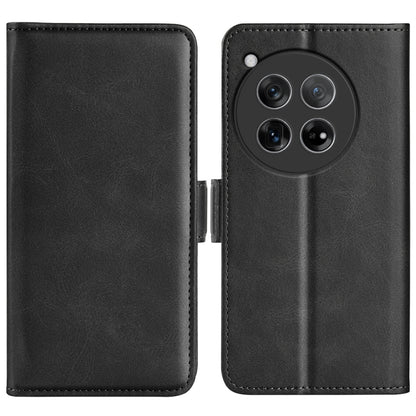 For OnePlus 12 Dual-side Magnetic Buckle Horizontal Flip Leather Phone Case(Black) - OnePlus Cases by buy2fix | Online Shopping UK | buy2fix