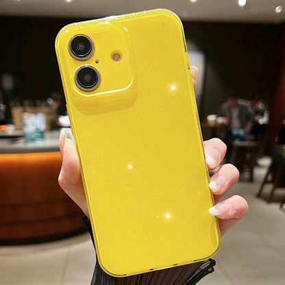 For iPhone 16 Jelly Glitter Solid Color TPU Phone Case(Yellow) - iPhone 16 Cases by buy2fix | Online Shopping UK | buy2fix