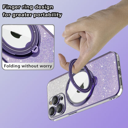 For iPhone 13 Pro Rotation MagSafe Holder Gradient Glitter TPU Phone Case(Sierra Blue) - iPhone 13 Pro Cases by buy2fix | Online Shopping UK | buy2fix