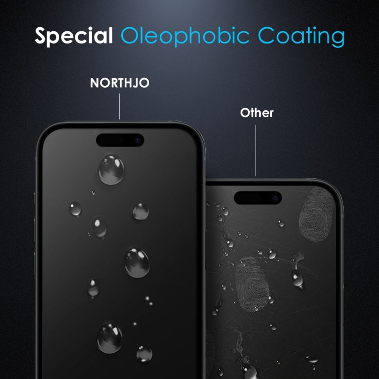 For iPhone 16 Pro NORTHJO A++ 28 Degree Privacy Full Glue Silk Printing Tempered Glass Film - iPhone 16 Pro Tempered Glass by NORTHJO | Online Shopping UK | buy2fix