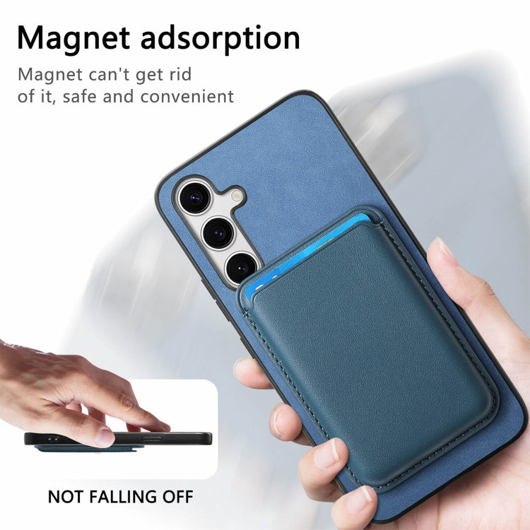 For Samsung Galaxy S23 Ultra 5G Retro Magsafe Card Bag PU Back Cover Phone Case(Blue) - Galaxy S23 Ultra 5G Cases by buy2fix | Online Shopping UK | buy2fix