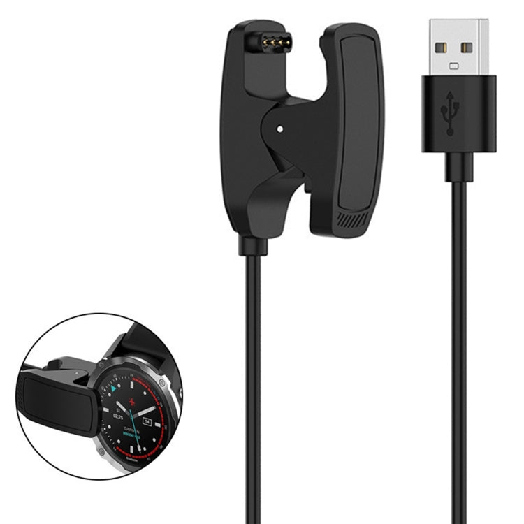 For Garmin Descent G1 Solar Smart Watch USB Charging Cable With Data Function(Black) - Charger by buy2fix | Online Shopping UK | buy2fix