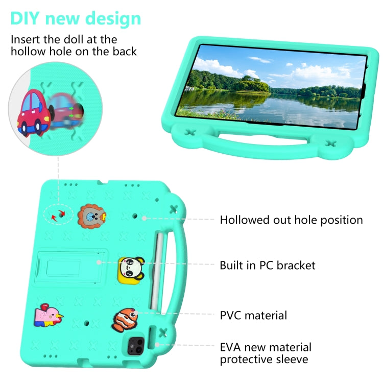 For iPad Air 13 2024 Handle Kickstand Children EVA Shockproof Tablet Case(Mint Green) - iPad Air 13 2024 Cases by buy2fix | Online Shopping UK | buy2fix