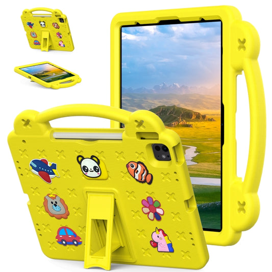 For iPad Air 13 2024 Handle Kickstand Children EVA Shockproof Tablet Case(Yellow) - iPad Air 13 2024 Cases by buy2fix | Online Shopping UK | buy2fix