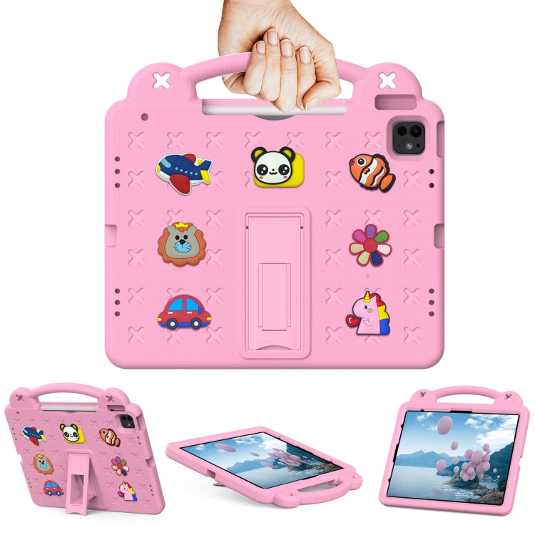 For iPad Pro 13 2024 Handle Kickstand Children EVA Shockproof Tablet Case(Pink) - iPad Pro 13 2024 Cases by buy2fix | Online Shopping UK | buy2fix