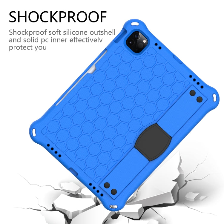 For iPad Air 11 2024 Honeycomb EVA Hybrid PC Tablet Case with Strap(Blue+Black) - iPad Air 11 2024 Cases by buy2fix | Online Shopping UK | buy2fix