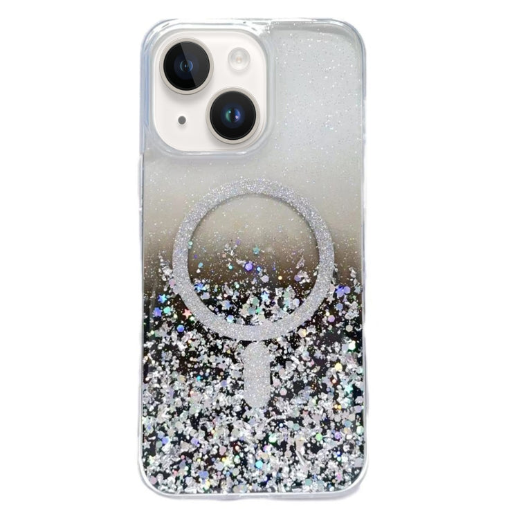 For iPhone 15 Gradient Glitter MagSafe PC Hybrid TPU Phone Case(Gradient Black) - iPhone 15 Cases by buy2fix | Online Shopping UK | buy2fix