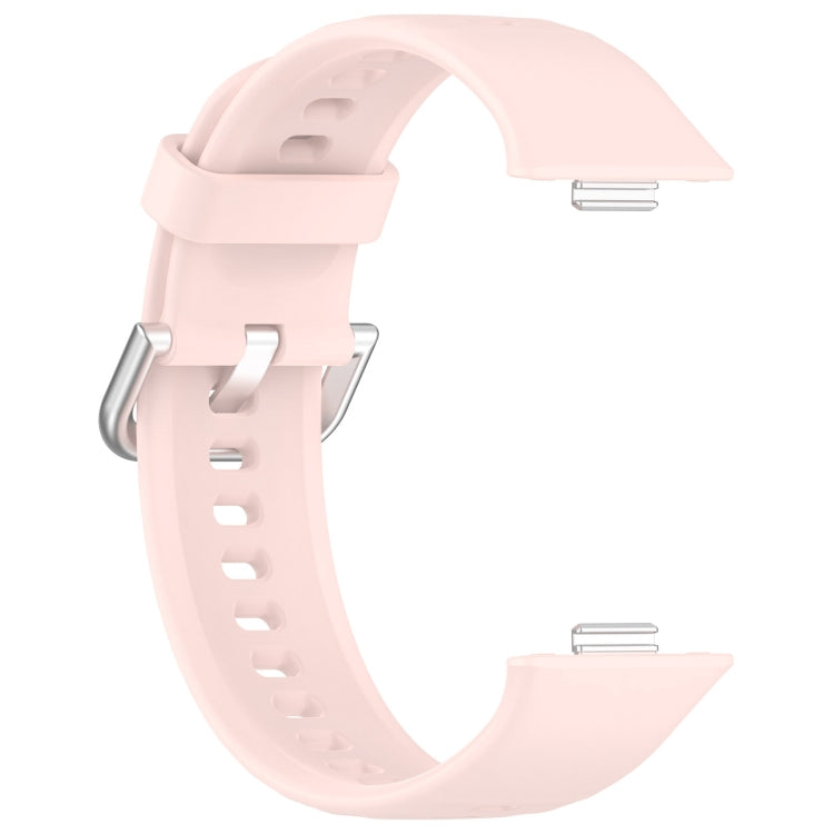 For Huawei Watch Fit3 Silicone Soft Watch Band + Clear Watch Protective Case Set(Pink) - Watch Bands by buy2fix | Online Shopping UK | buy2fix