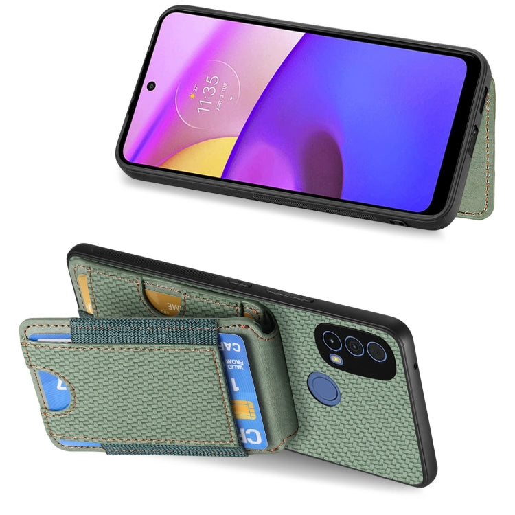 For Motorola Moto G Stylus 5G 2024 Carbon Fiber Vertical Flip Wallet Stand Phone Case(Green) - Motorola Cases by buy2fix | Online Shopping UK | buy2fix