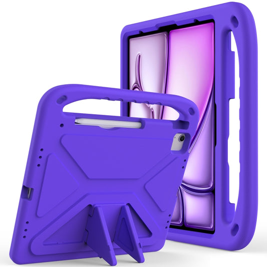 For iPad Air 13 2024 Handle EVA Shockproof Tablet Case with Holder(Purple) - iPad Air 13 2024 Cases by buy2fix | Online Shopping UK | buy2fix