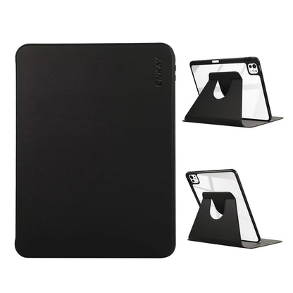 For iPad Pro 11 2024 ENKAY 360 Rotation PMMA Leather Smart Tablet Case with Pen Slot(Black) - iPad Air 13 2024 Cases by ENKAY | Online Shopping UK | buy2fix