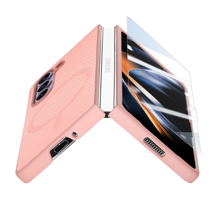 For Samsung Galaxy Z Fold6 Carbon Fiber Magsafe Phone Case(Pink) - Galaxy Z Flip6 5G Cases by buy2fix | Online Shopping UK | buy2fix