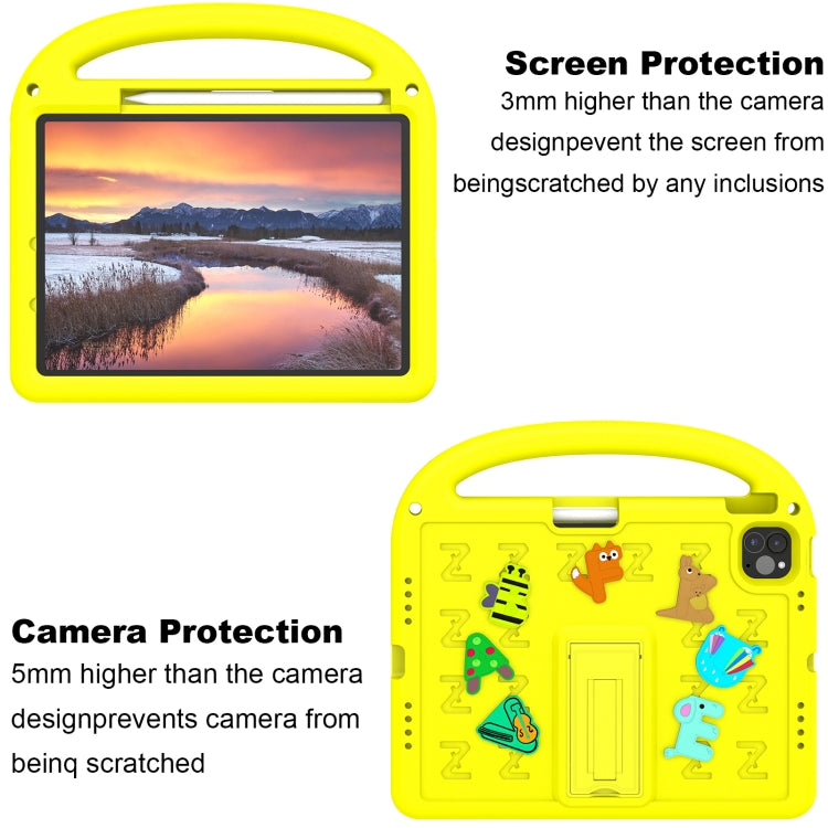 For iPad Pro 11 2024 Cartoon Sparrow EVA Shockproof Tablet Case(Yellow) - iPad Pro 11 2024 Cases by buy2fix | Online Shopping UK | buy2fix