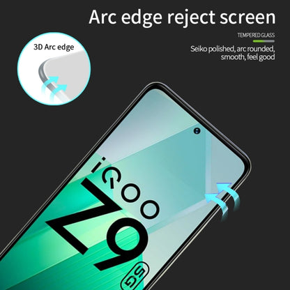 For vivo iQOO Z9 Global PINWUYO 9H 3D Curved Explosion-proof Tempered Glass Film(Black) - vivo Tempered Glass by PINWUYO | Online Shopping UK | buy2fix