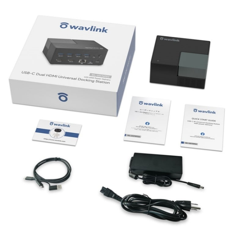 WAVLINK UG76PD2 3.5mm Audio, Gigabit Network Port Dual HD Universal Docking Station(EU Plug) - HUB with Lan adapter by WAVLINK | Online Shopping UK | buy2fix