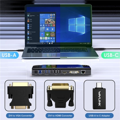 WAVLINK UG49DK4 Universal Laptop Docking Station Dual Monitor Supports DVI / HDMI / VGA(UK Plug) - USB 3.0 HUB by WAVLINK | Online Shopping UK | buy2fix