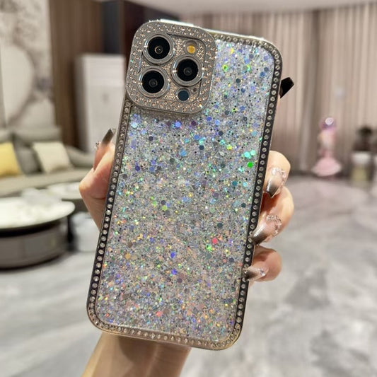 For iPhone 16 Pro Max Diamond Glitter Sequins TPU Phone Case(Silver) - iPhone 16 Pro Max Cases by buy2fix | Online Shopping UK | buy2fix