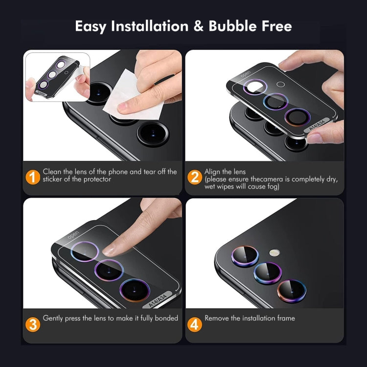 For OPPO Reno12 / Reno12 Pro Global ENKAY Hat-Prince 9H Rear Camera Lens Aluminium Alloy Tempered Glass Film(Light Purple) - Reno12 Pro Tempered Glass by ENKAY | Online Shopping UK | buy2fix