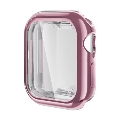 For Apple Watch Series 10 42mm ENKAY Hat-Prince Electroplated Soft TPU Case with Screen Film(Pink) - Watch Cases by ENKAY | Online Shopping UK | buy2fix