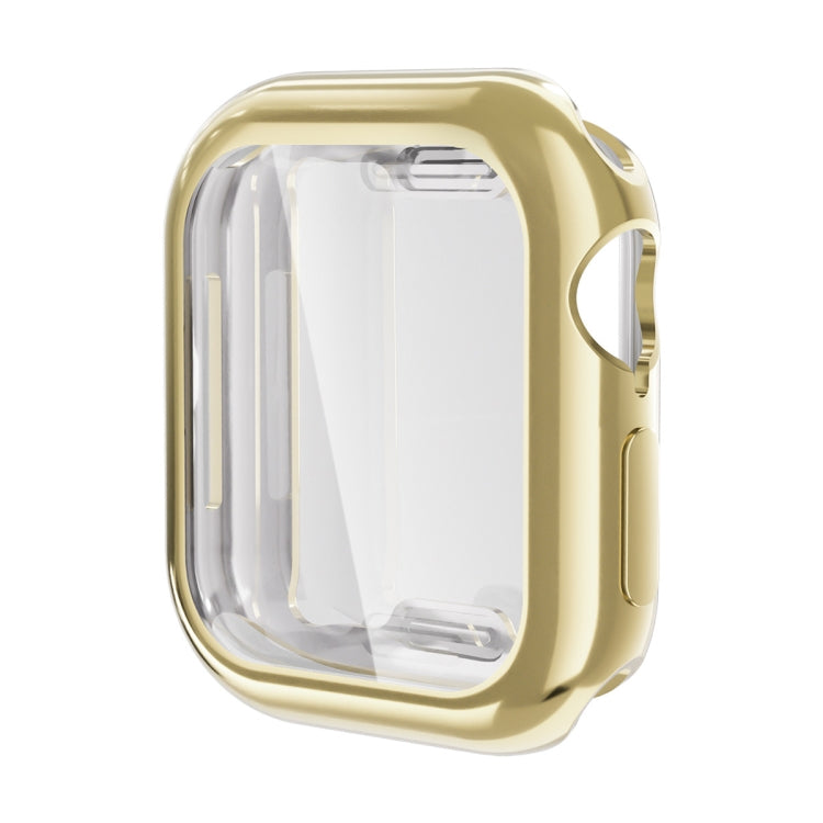 For Apple Watch Series 10 42mm ENKAY Hat-Prince Electroplated Soft TPU Case with Screen Film(Golden) - Watch Cases by ENKAY | Online Shopping UK | buy2fix