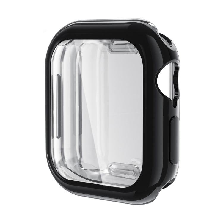 For Apple Watch Series 10 46mm ENKAY Hat-Prince Electroplated Soft TPU Case with Screen Film(Black) - Watch Cases by ENKAY | Online Shopping UK | buy2fix