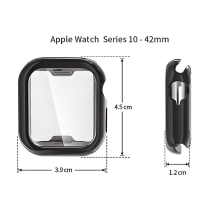 For Apple Watch Series 10 46mm ENKAY Hat-Prince Electroplated Soft TPU Case with Screen Film(Black) - Watch Cases by ENKAY | Online Shopping UK | buy2fix