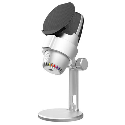 ME9 USB Microphone ENC Noise Reduction Desktop Microphone With RGB Light(White) - Microphone by buy2fix | Online Shopping UK | buy2fix